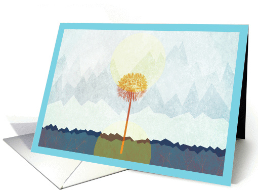 Happy Birthday Dandelion Flower Illustration card (1400104)