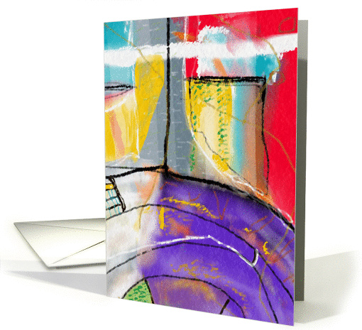 Colorful Abstract Art Happy Birthday card (1400478)