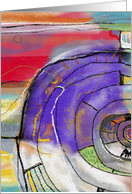 Colorful Abstract Art Happy Birthday Card, print of painting card