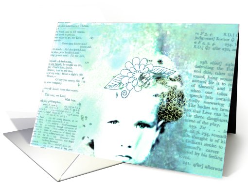 Happy Birthday Green Girl Portret card (395260)