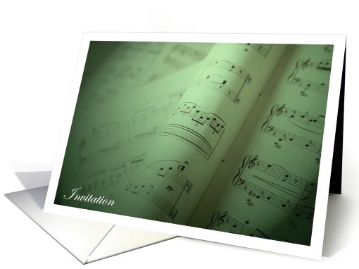 Invitation Sheet music green card (709272)
