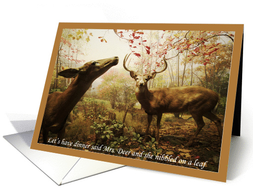 Dinner Invitation Deer in Autumn Woods, photography card (716039)