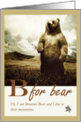 B for Bear Alphabet Card, Hi card