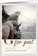 G for Goat Alphabet Card