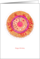 Happy Birhtday Orange Pink Mandala card