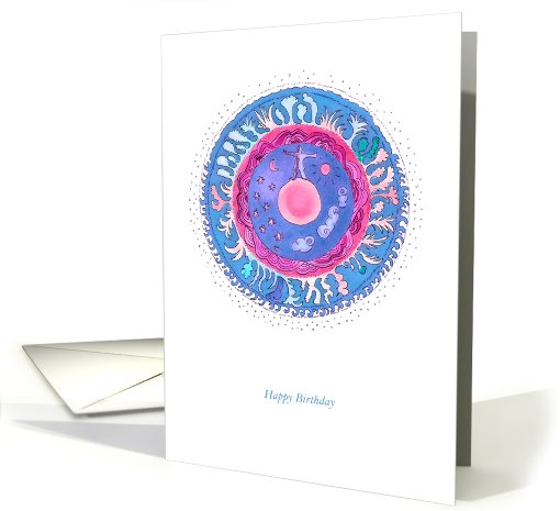 Happy Birthday Blue Mandala card (757315)