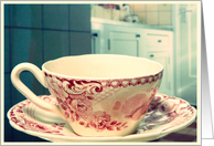 Tea Party Invitation - close up tea cup photography card