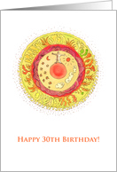 Happy 30 Birthday Girl - yellow life mandala card