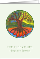 Happy 90th Birthday - the Tree of Life Illustration card