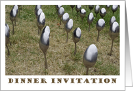 Dinner party invitation - lawn with spoons photography card