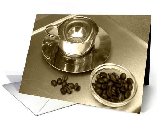Coffee Invitation - design coffee cup and coffee beans on... (844725)