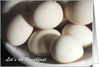 Let’s do Breakfast Invitation, close up of eggs photography card