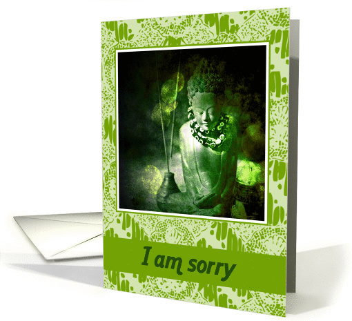 I am sorry, green buddha in contemplation photo collage card (846547)