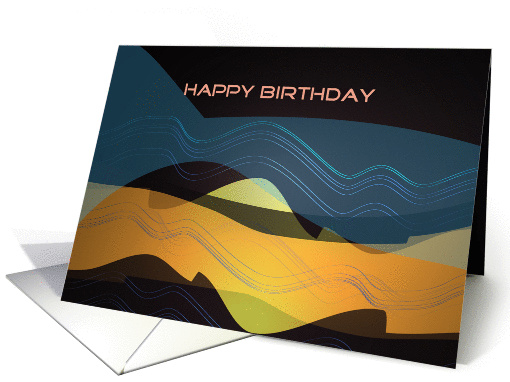 Happy Birthday, abstract landscape digital art card (846760)