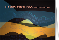 Happy Birthday brother in law, abstract landscape digital art card