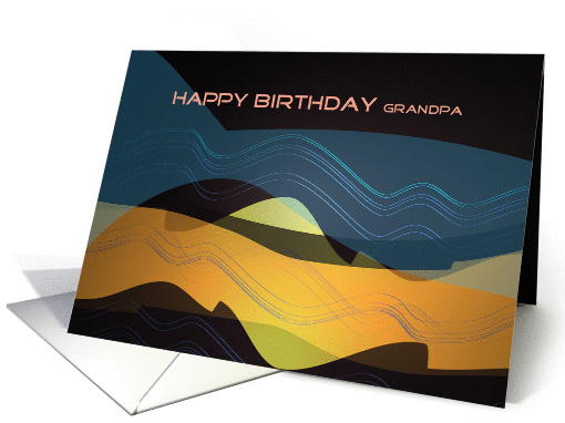 Happy Birthday grandpa, abstract landscape digital art card (846767)