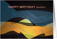 Happy Birthday grandpa, abstract landscape digital art card