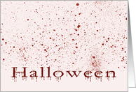 Happy Halloween, creepy scary blood stained illustration card