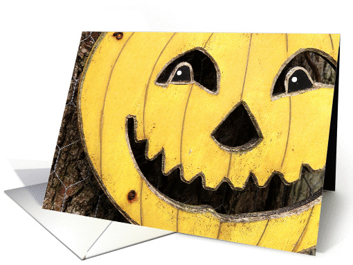 Orange Halloween pumpkin, happy holiday, photography card (851726)