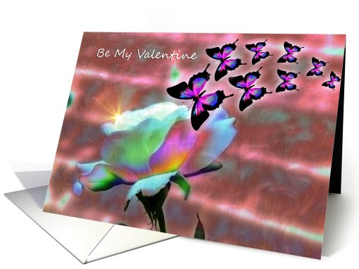 Valentine Rose and Butterflies card (551115)