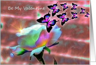 Valentine Rose and Butterflies card