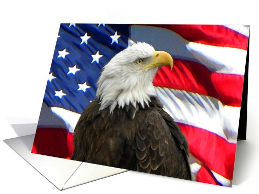 Eagle with Old Glory card (606566)