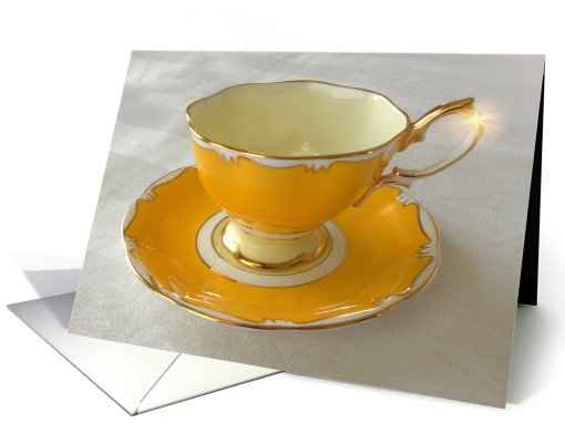 Elegant Yellow Teacup card (614520)