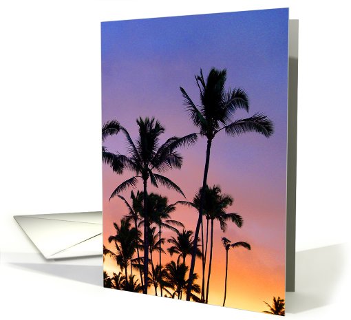 Hawaiian Sunset with Palms card (670017)