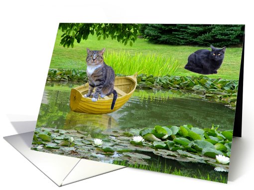 Little Boat and Two Cats card (703869)