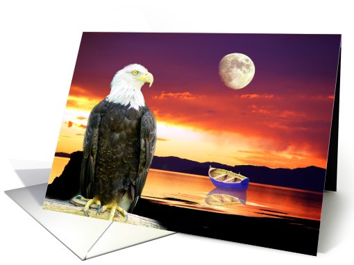 Little Boat and Bald Eagle card (703891)