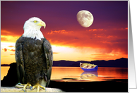 Little Boat and Bald Eagle card