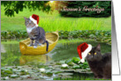 Season’s Greetings Cats and Little Boat card