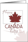 Happy Canada Day with Red Maple Leaf card