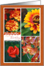 Shades of Orange,Pretty Flowers, Grandmother Birthday Card
