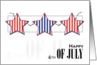 String of Stars and Stripes, Happy 4th of July card