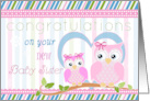 Congratulations on your New Baby Sister with Two Cute Owls card