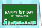 Happy 1st Day pf Preschool with Chalkboard and Numbers Train card