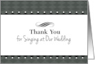 Thank You to Wedding Singer with Gray and Black Argyle Style card