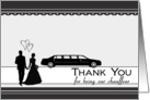 Thank you for being our Chauffer, Bride and Groom silhouette card