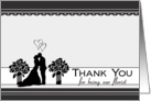 Thank you for being our Florist, Bride and Groom silhouette card