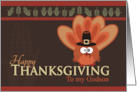 Silly Goofy Turkey Happy Thanksgiving to Godson card