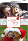 Elegant Script and Bells- Tidings of Comfort and Joy- Custom Christmas card