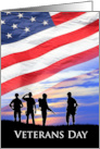 Veterans Day with American Flag and Soldier Silhouettes card
