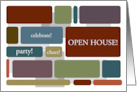 Business Open House Invitation with Earth tone blocks card