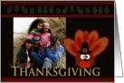 Happy Thanksgiving Custom Photo Card with Silly Goofy Turkey card