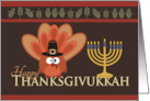 Happy Thanksgivukkah with Silly Turkey & Menorah card