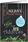 Merry Christmas from Newlyweds, New Address-Chalkboard Design card