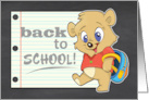 Back to School with Cute Bear Cub with Backpack card