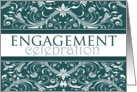 Engagement Celebration - Teal Blue Flourish card