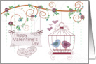 Happy Valentines Day to Daughter in Law with Birds and Birdcage card